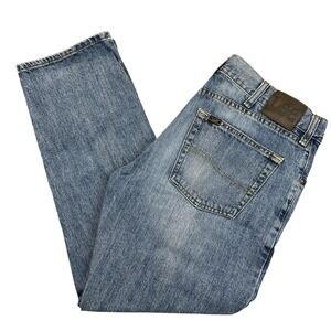 Lee Jeans Mens 34x29 Light Wash Blue Regular Fit Straight Leg Denim Pants